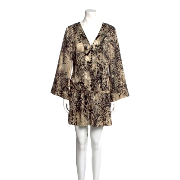 Bill Blass Animal Print Dropped Waist Dress - Picture 1 of 6
